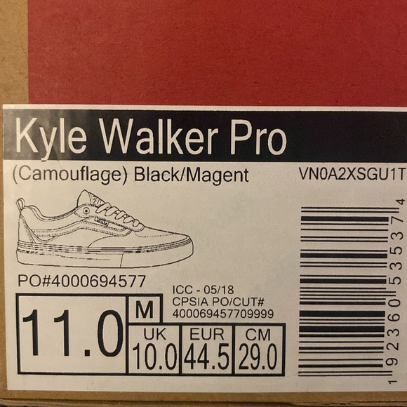 VANS Kyle Walker Pro Camo Black/Magent Men 11.0 - Picture 5 of 5